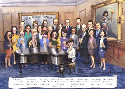 corporate-retirement-leaving-gift-caricature-cartoon-giggleface-Edith-Cooper-Goldman-Sachs